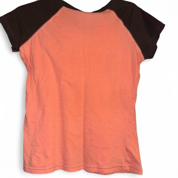 Nike early 2000s coral and brown short sleeve baby tee - Picture 2 of 3